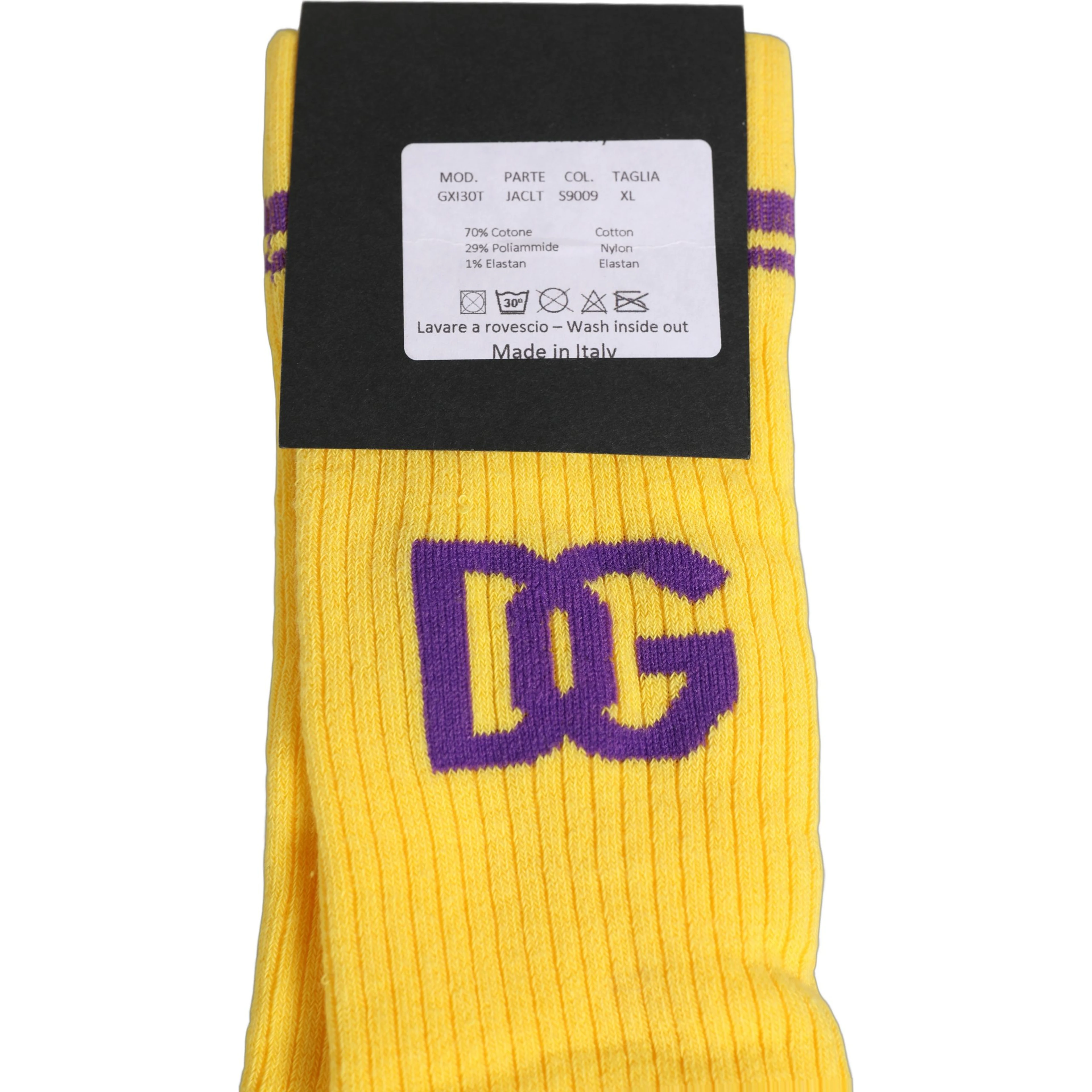 Men Yellow DG Logo Over Calf Accessory Socks