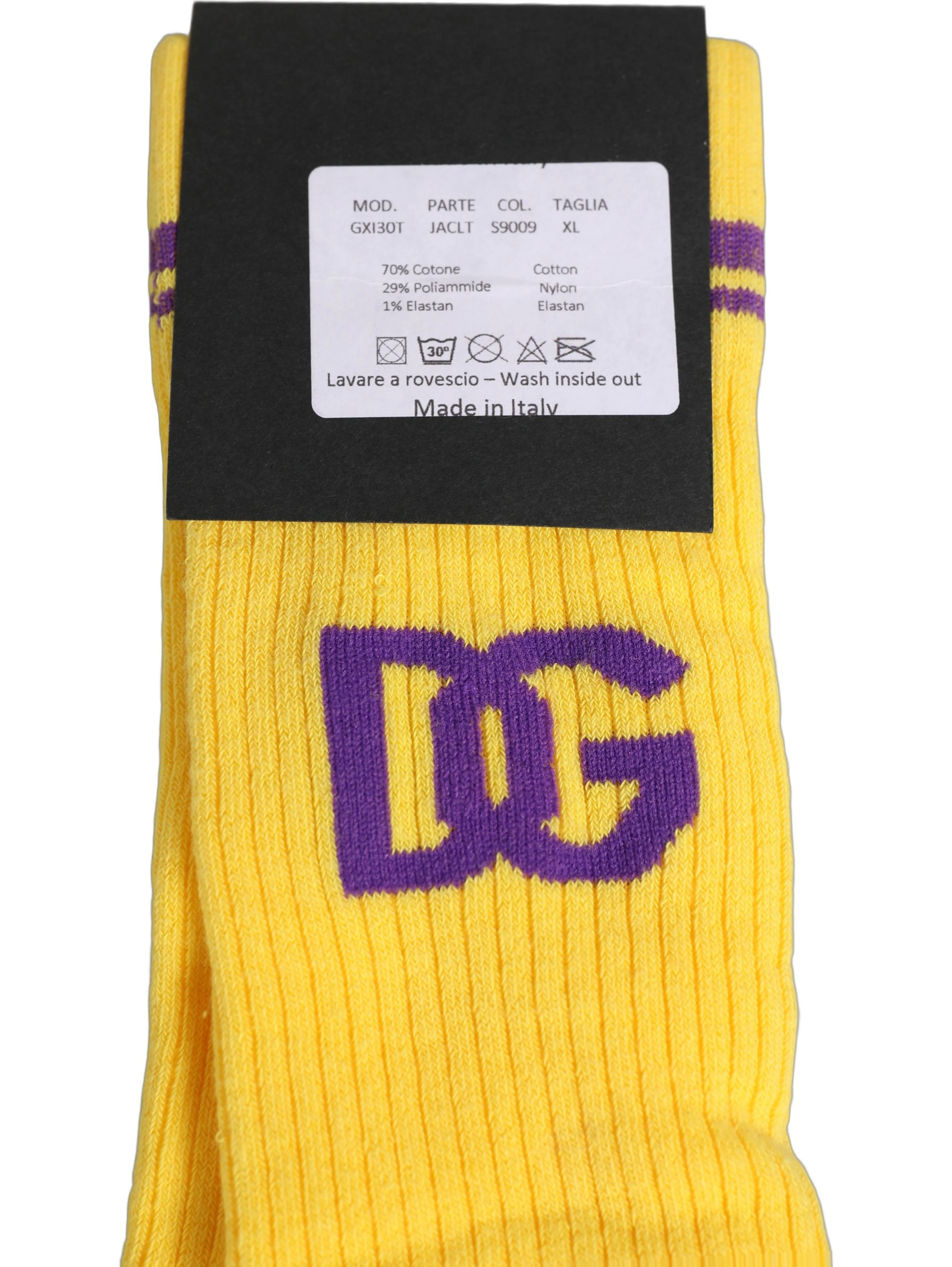 Men Yellow DG Logo Over Calf Accessory Socks