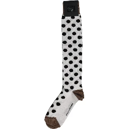 White Polka Dot Over The Calf Accessory Socks