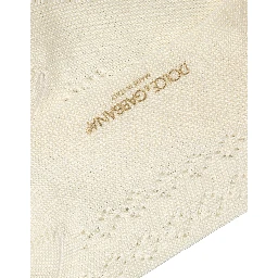 Off White Cotton Knit Mid Calf Accessory Socks