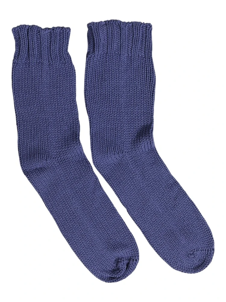 Men Navy Blue Cotton Ribbed Mid Calf Accessory Socks alternative