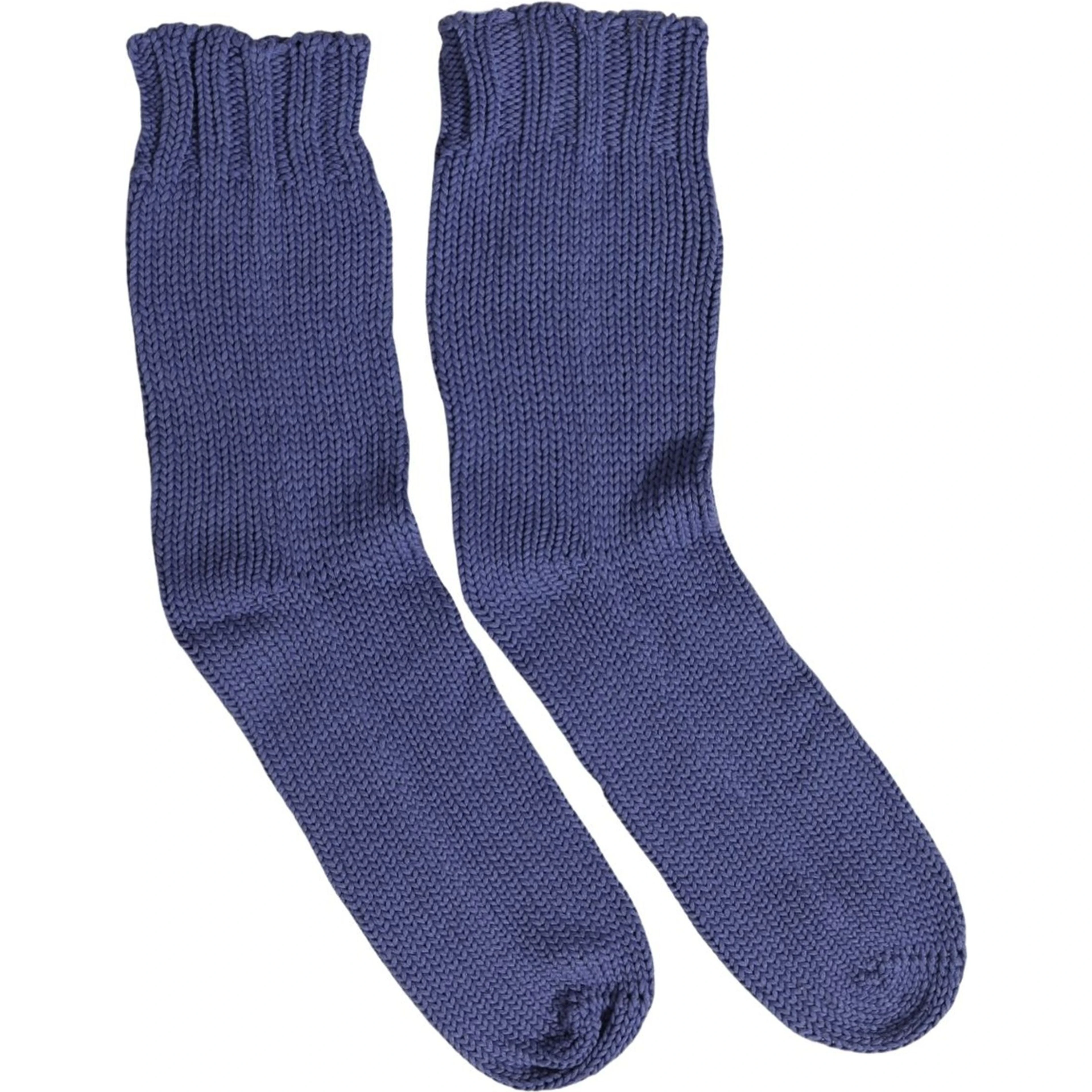 Men Navy Blue Cotton Ribbed Mid Calf Accessory Socks