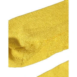 Men Yellow 100% Silk Mid Calf Accessory Socks