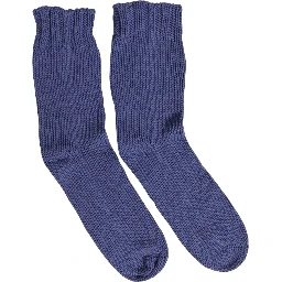 Men Navy Blue Cotton Ribbed Mid Calf Accessory Socks