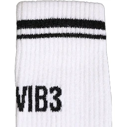 Men White DGVIB3 Cotton Mid Calf Accessory Socks