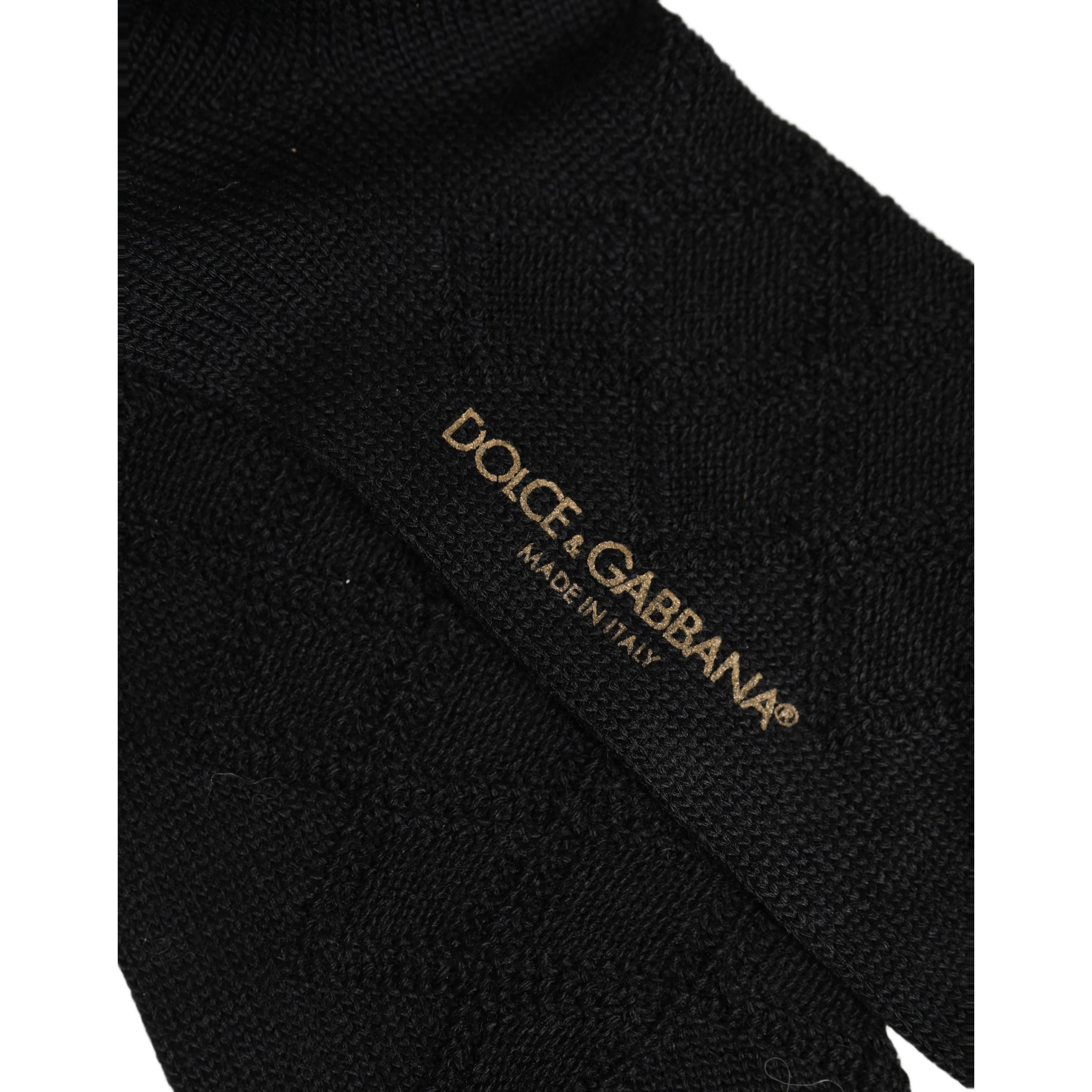 Men Black Wool Crest Logo Knee High Accessory Socks