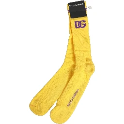 Men Yellow DG Logo Over Calf Accessory Socks