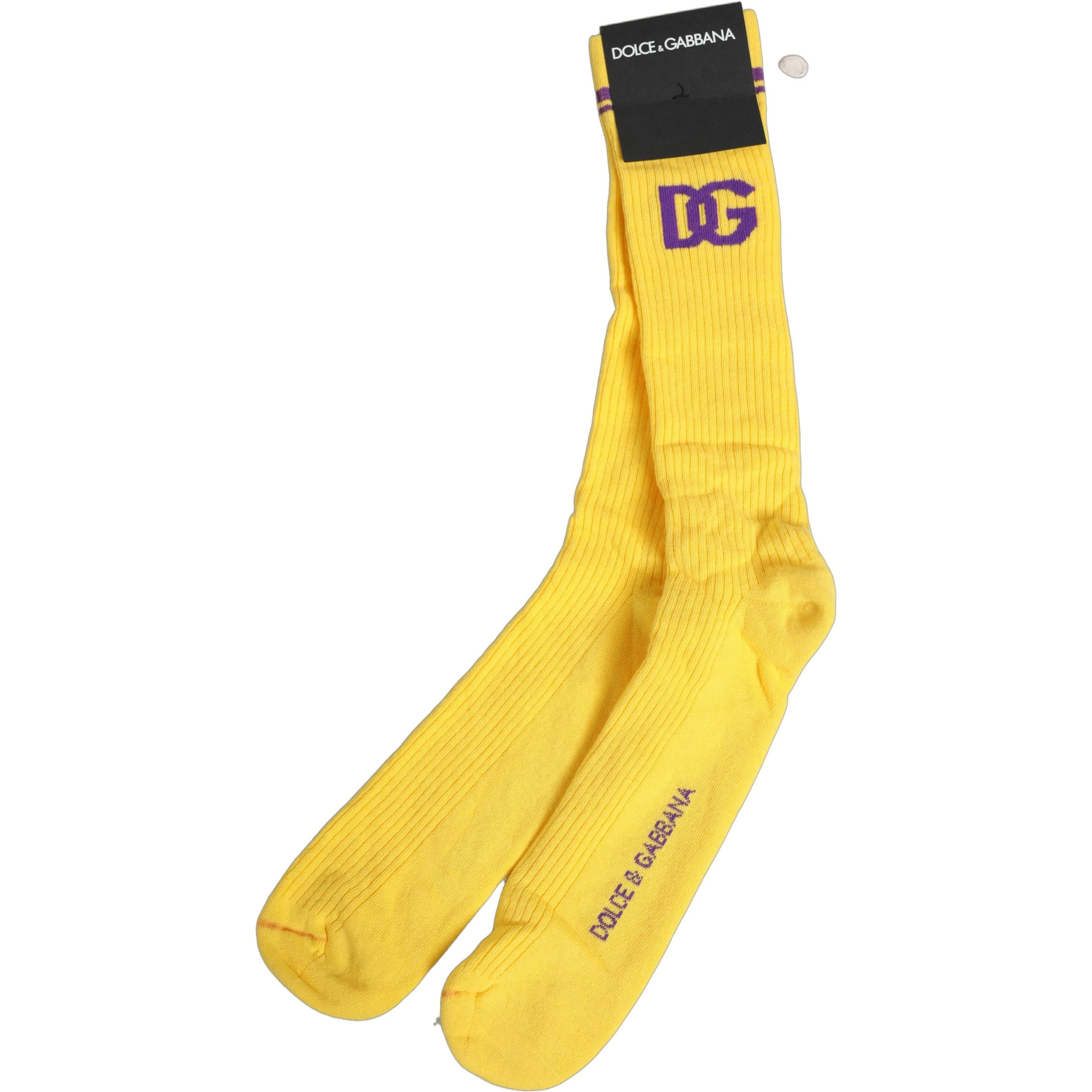 Men Yellow DG Logo Over Calf Accessory Socks