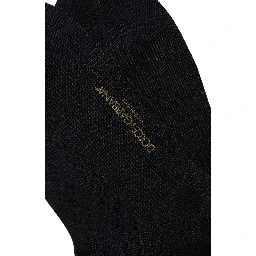 Dark Blue Cotton Knit Mid Calf Accessory Socks