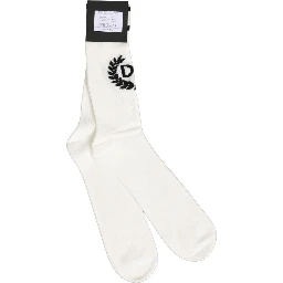 White Cotton DG Logo Mid Calf Accessory Socks