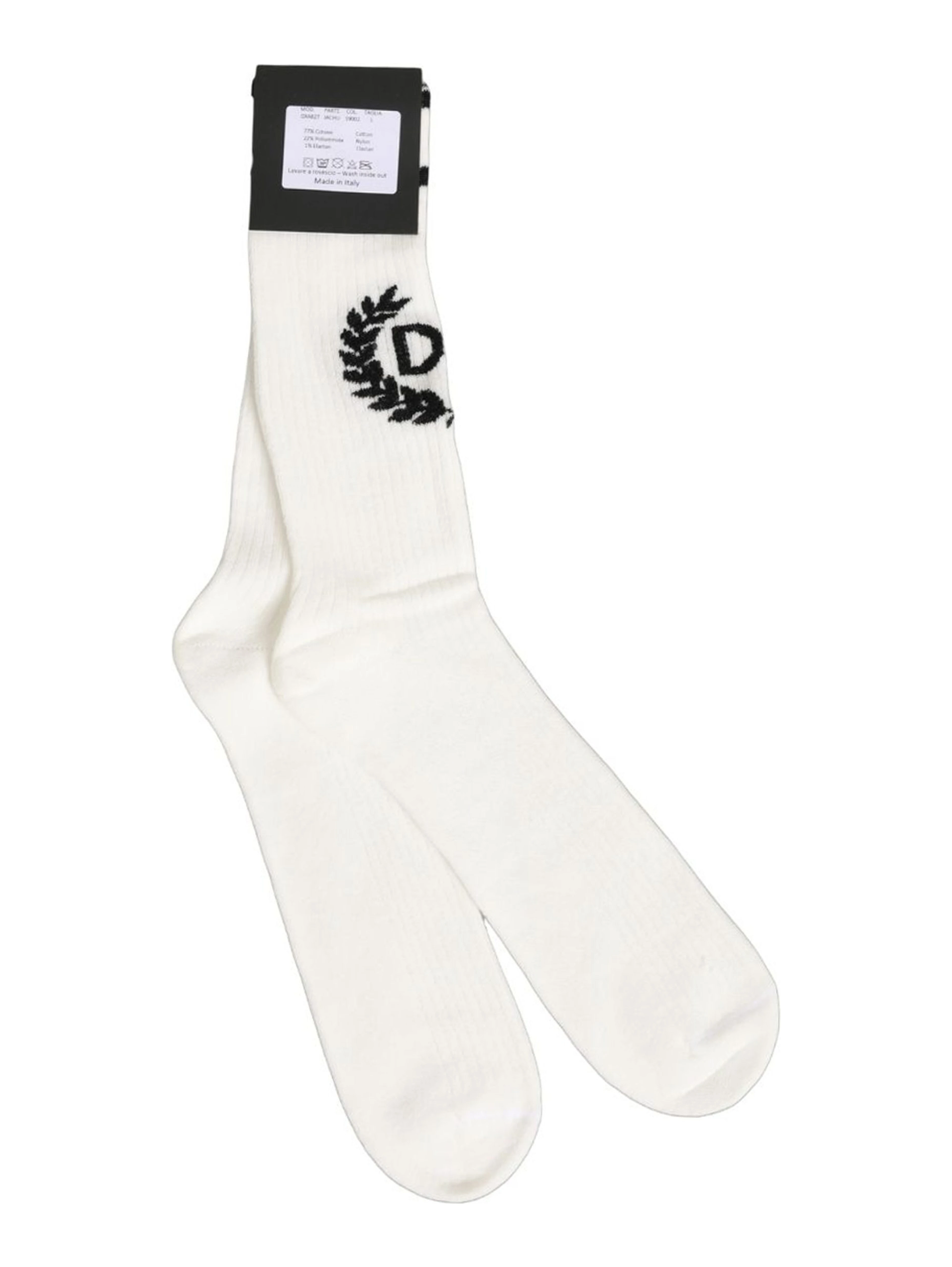 White Cotton DG Logo Mid Calf Accessory Socks