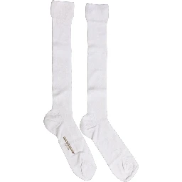 Men White Viscose Over The Calf Accessory Socks