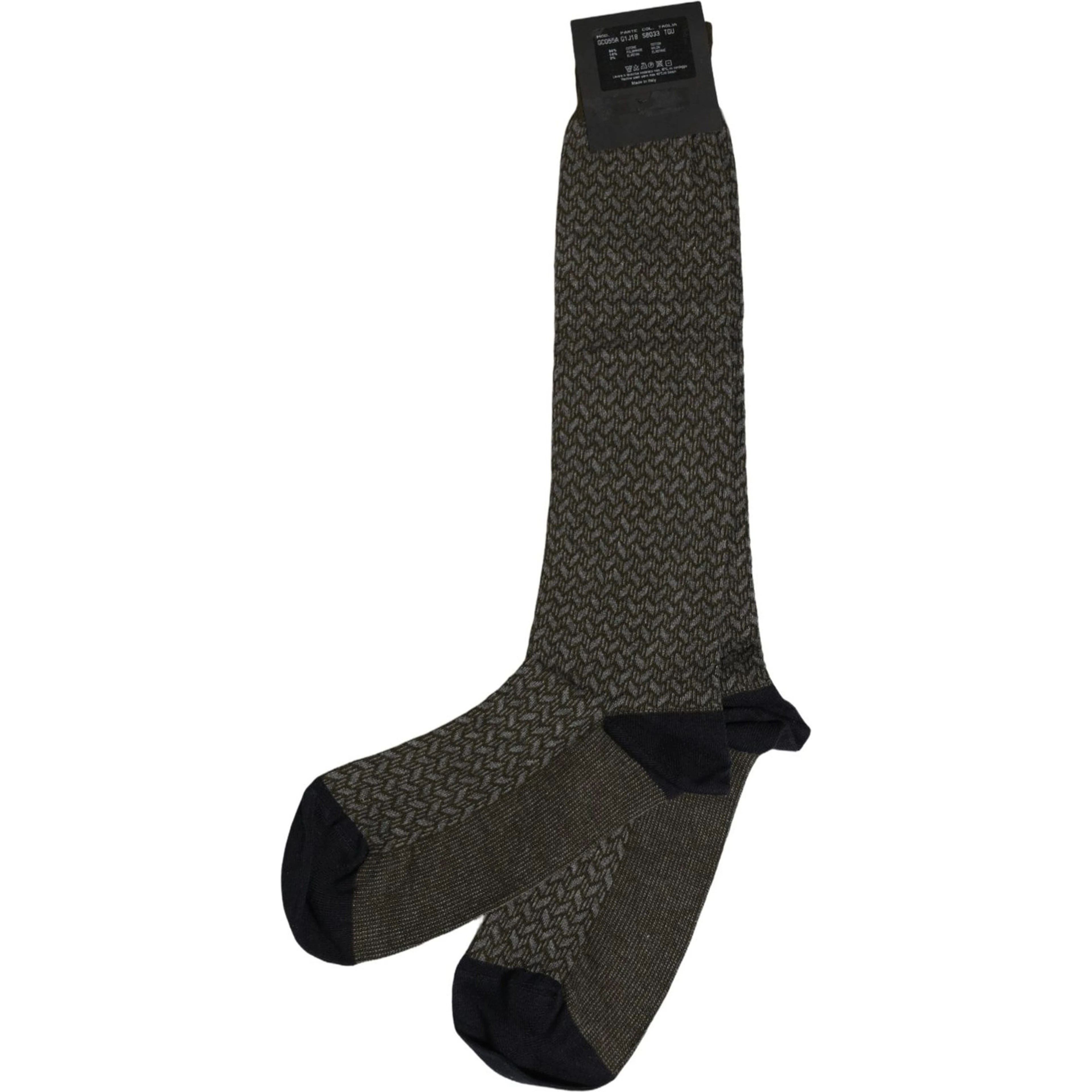 Dark Gray Cotton Knit Knee High Accessory Socks