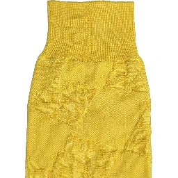 Men Yellow 100% Silk Mid Calf Accessory Socks