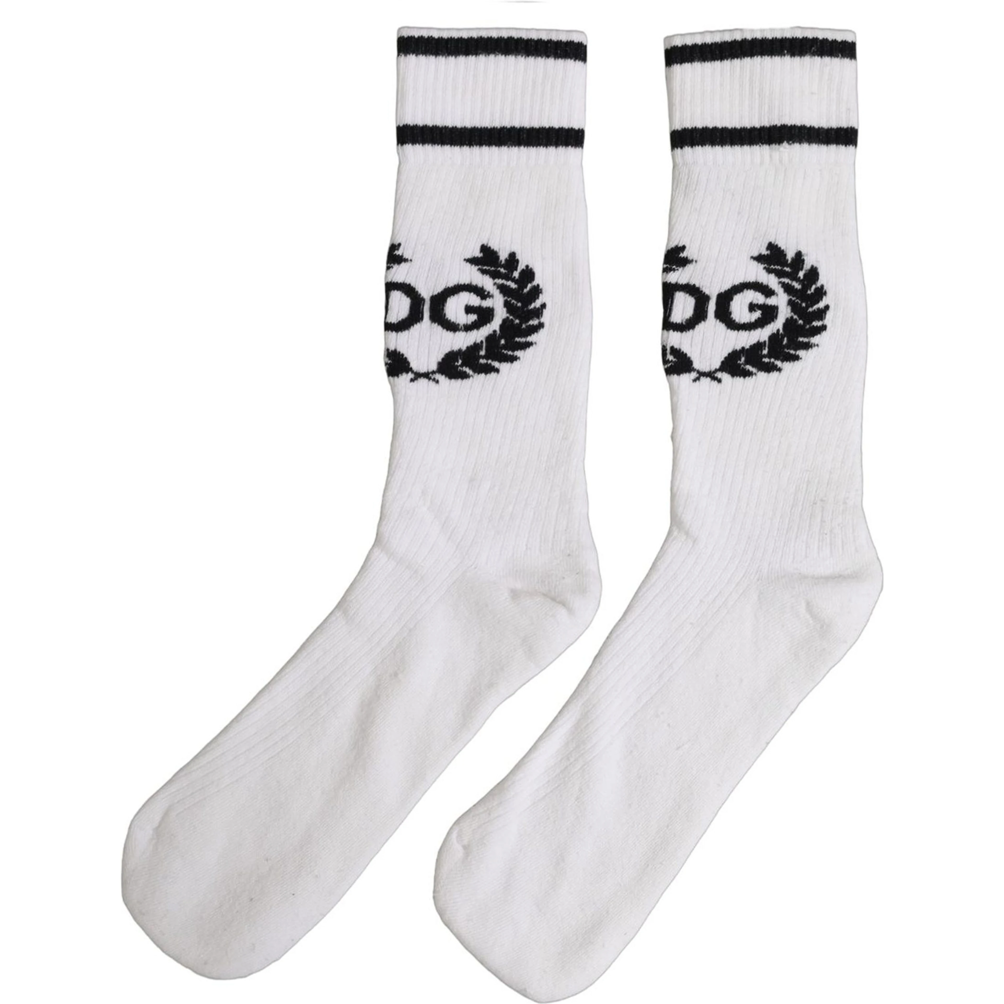 White Cotton DG Logo Mid Calf Accessory Socks