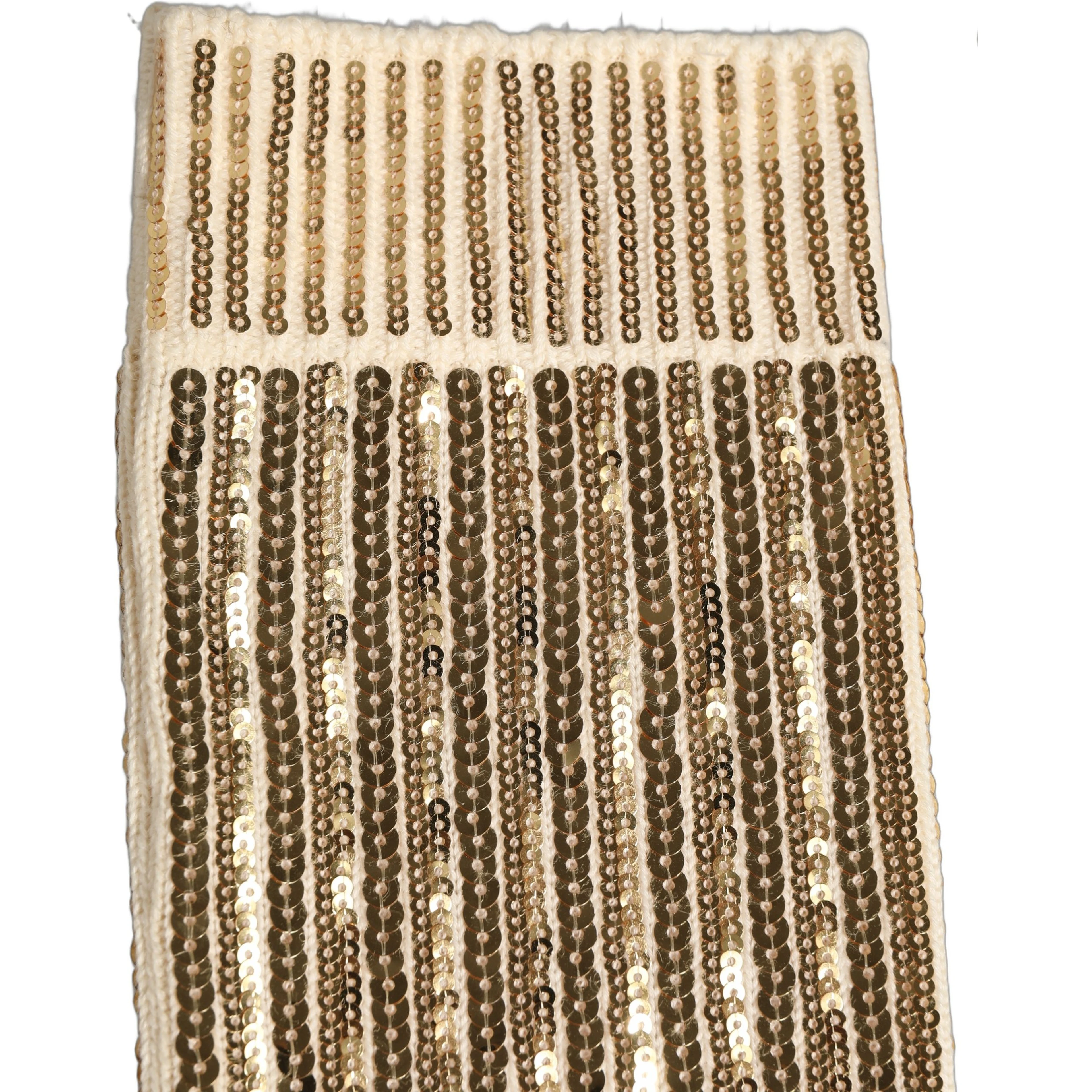 Off White Sequin Cotton Mid Calf Accessory Socks