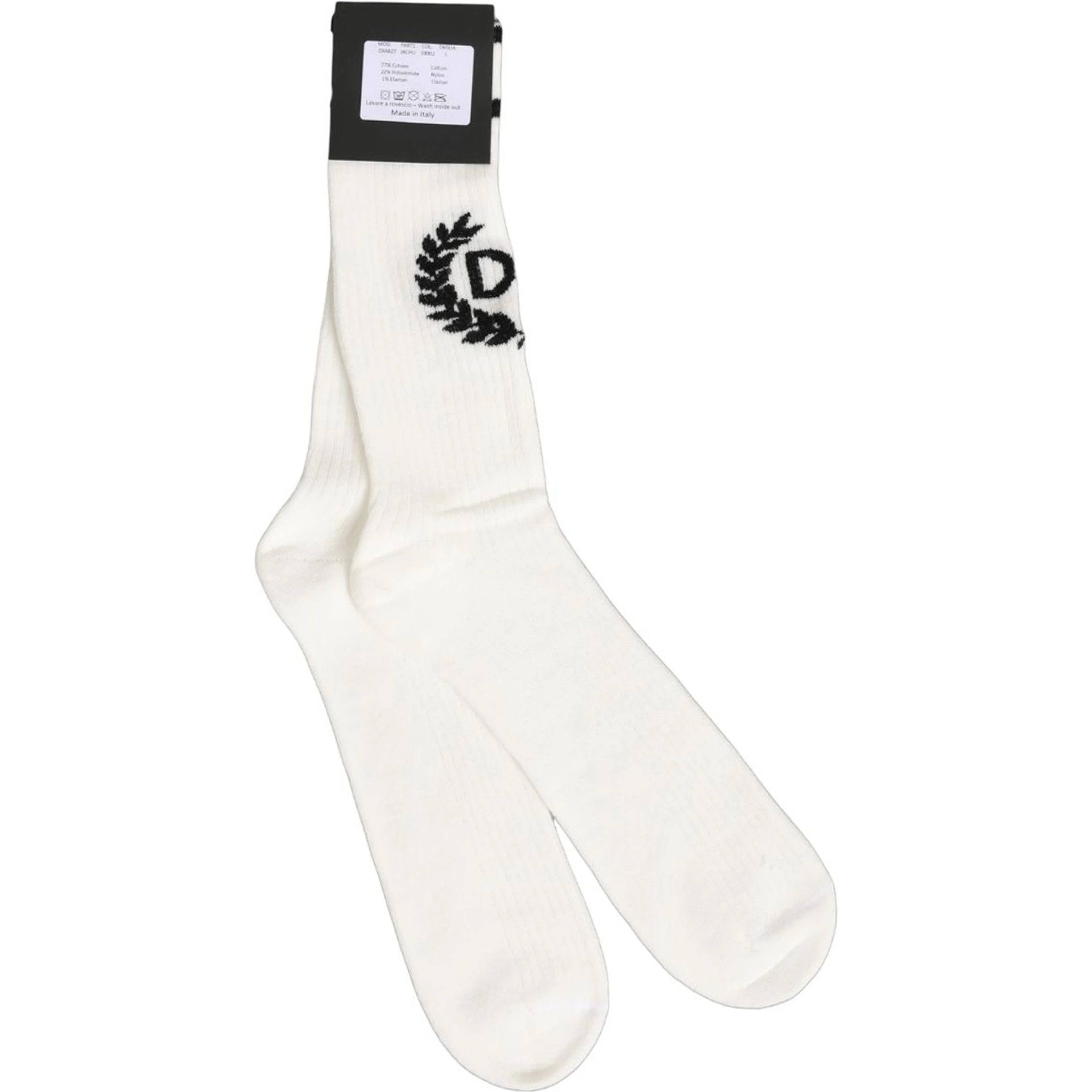 White Cotton DG Logo Mid Calf Accessory Socks