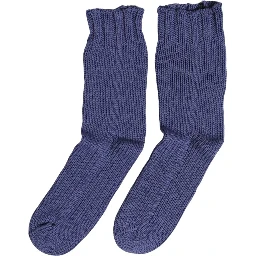 Men Navy Blue Cotton Ribbed Mid Calf Accessory Socks