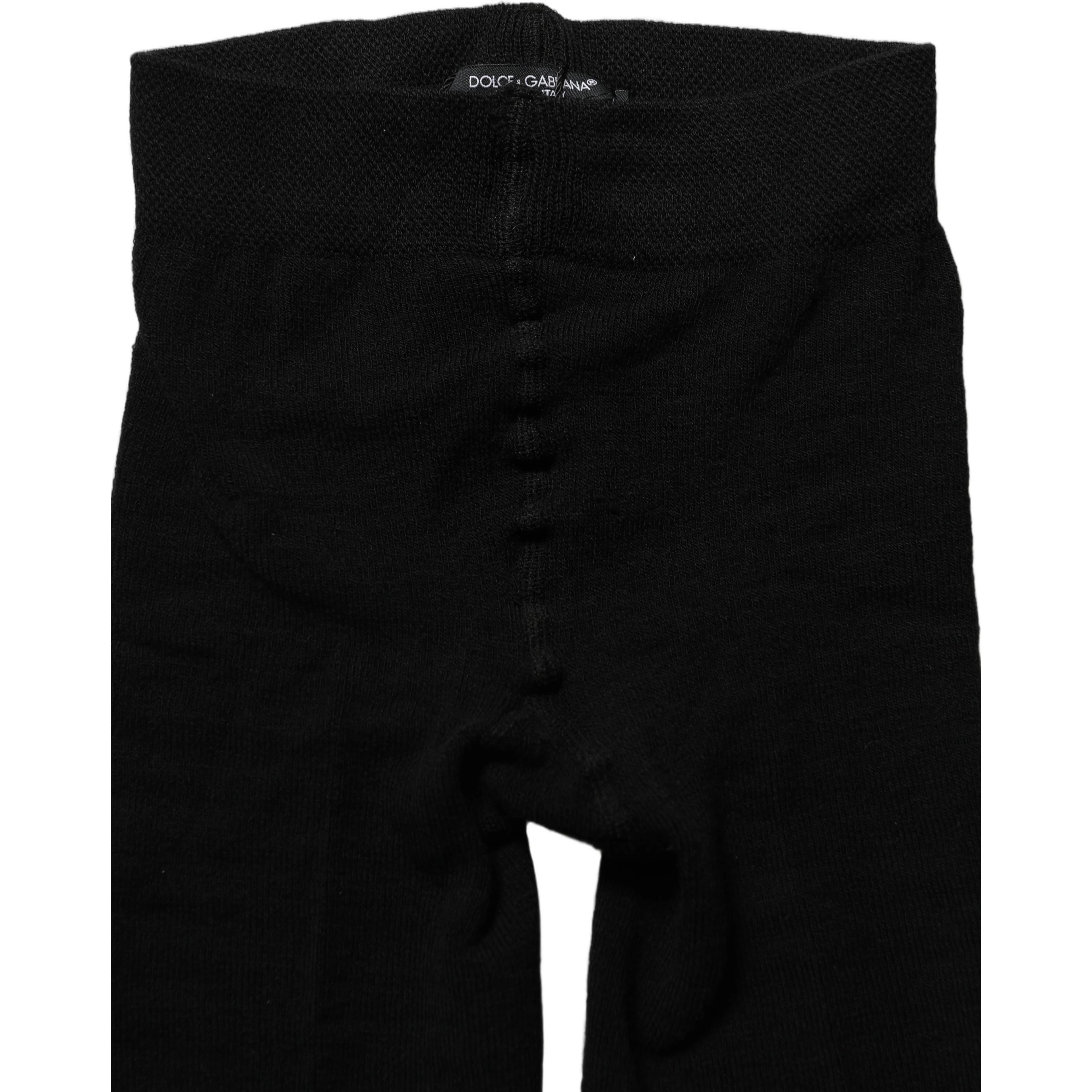 Black Wool Stretch Tights Stocking Accessory Socks