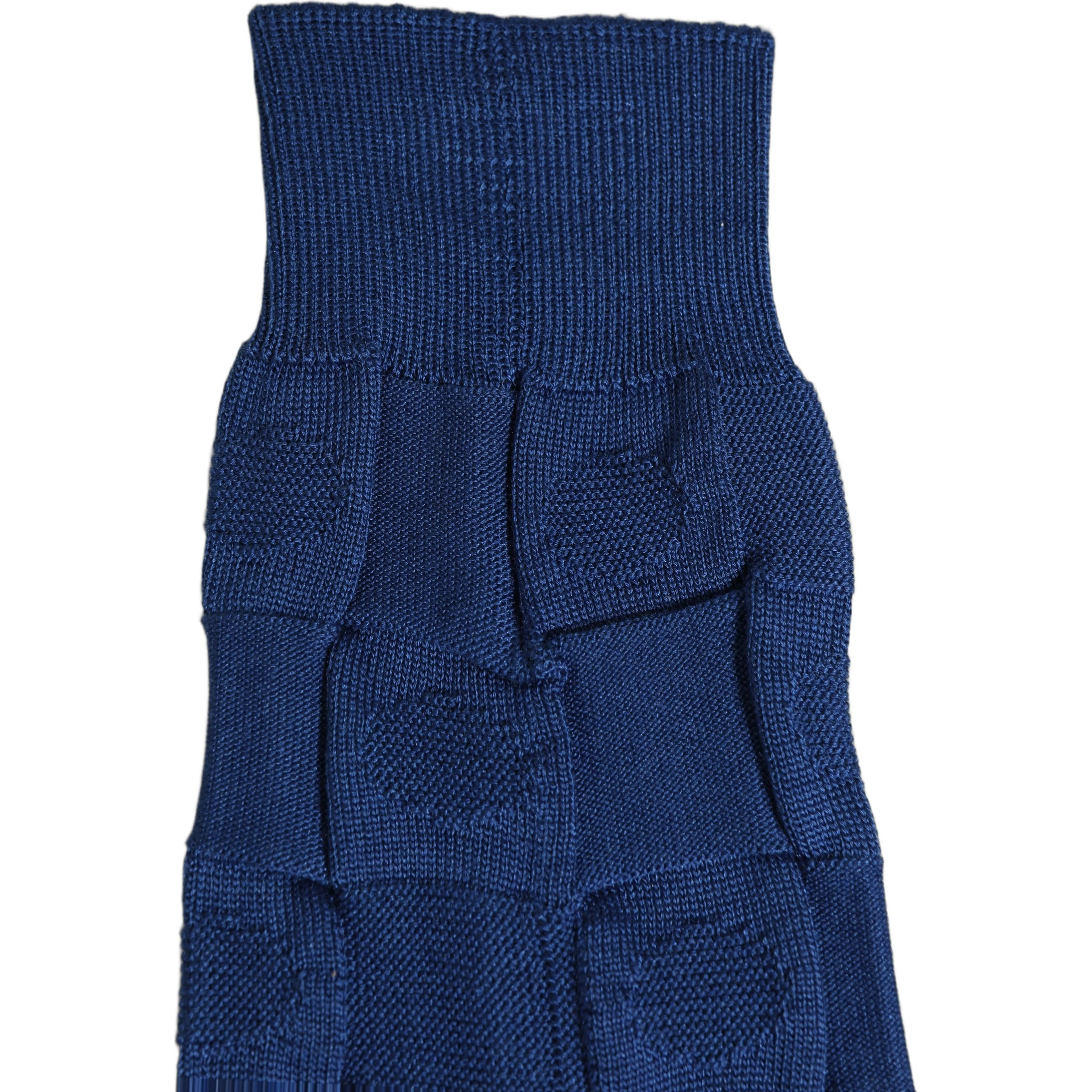 Royal Blue Checkered Silk Mid Calf Accessory Socks