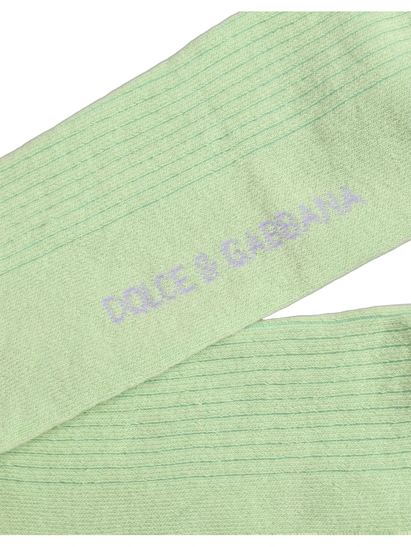 Men Light Green Logo Over Calf Accessory Socks