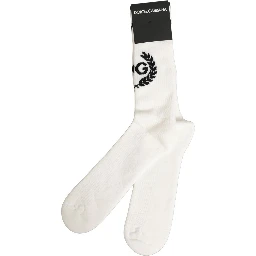 White Cotton DG Logo Mid Calf Accessory Socks