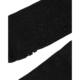 Black Cotton Distressed Mid Calf Accessory Socks