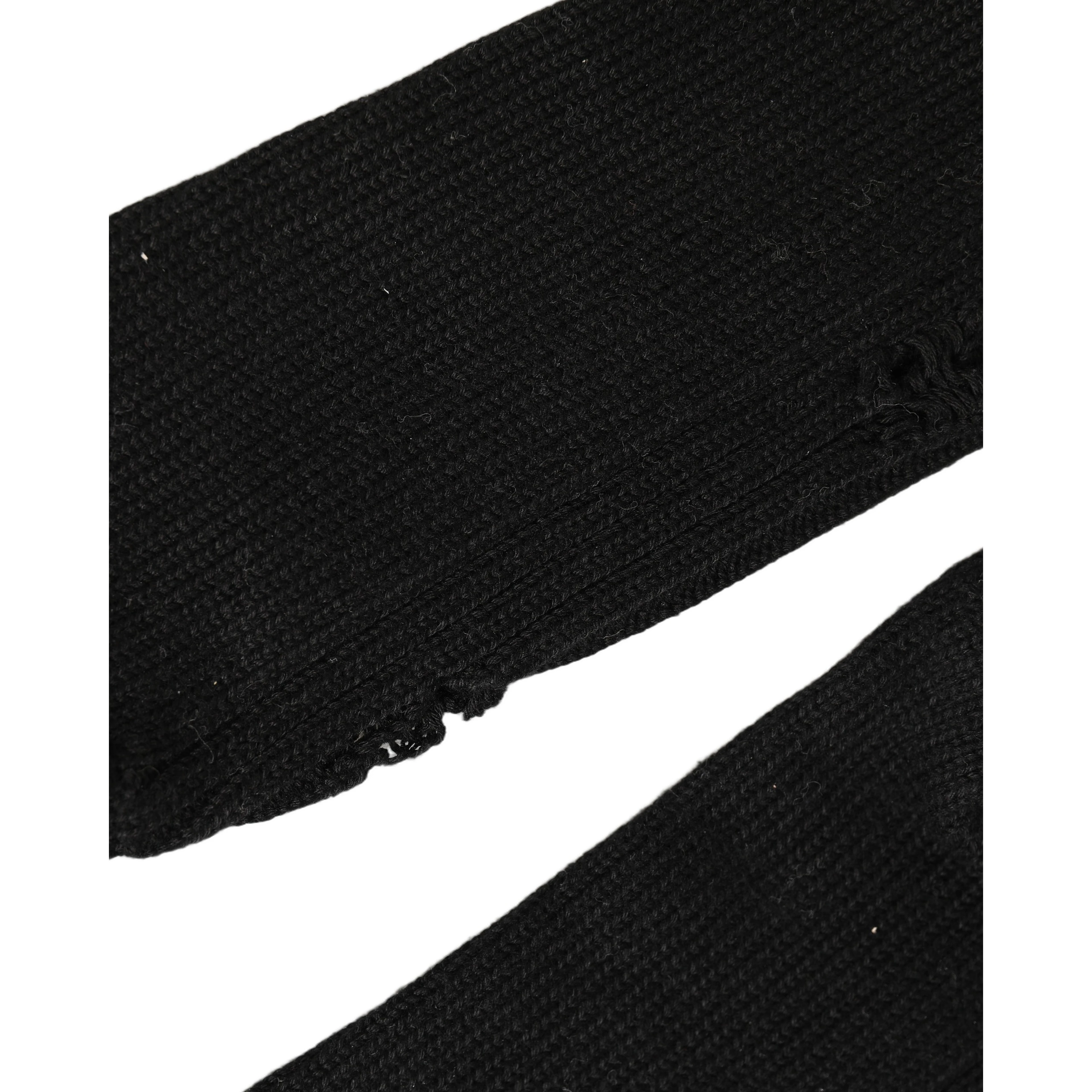 Black Cotton Distressed Mid Calf Accessory Socks