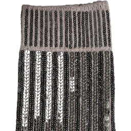 Gray Sequin Cotton Knit Mid Calf Accessory Socks