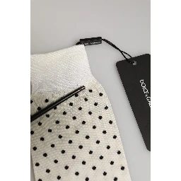 Off White Cotton Polka Dot Mid Calf Accessory Socks
