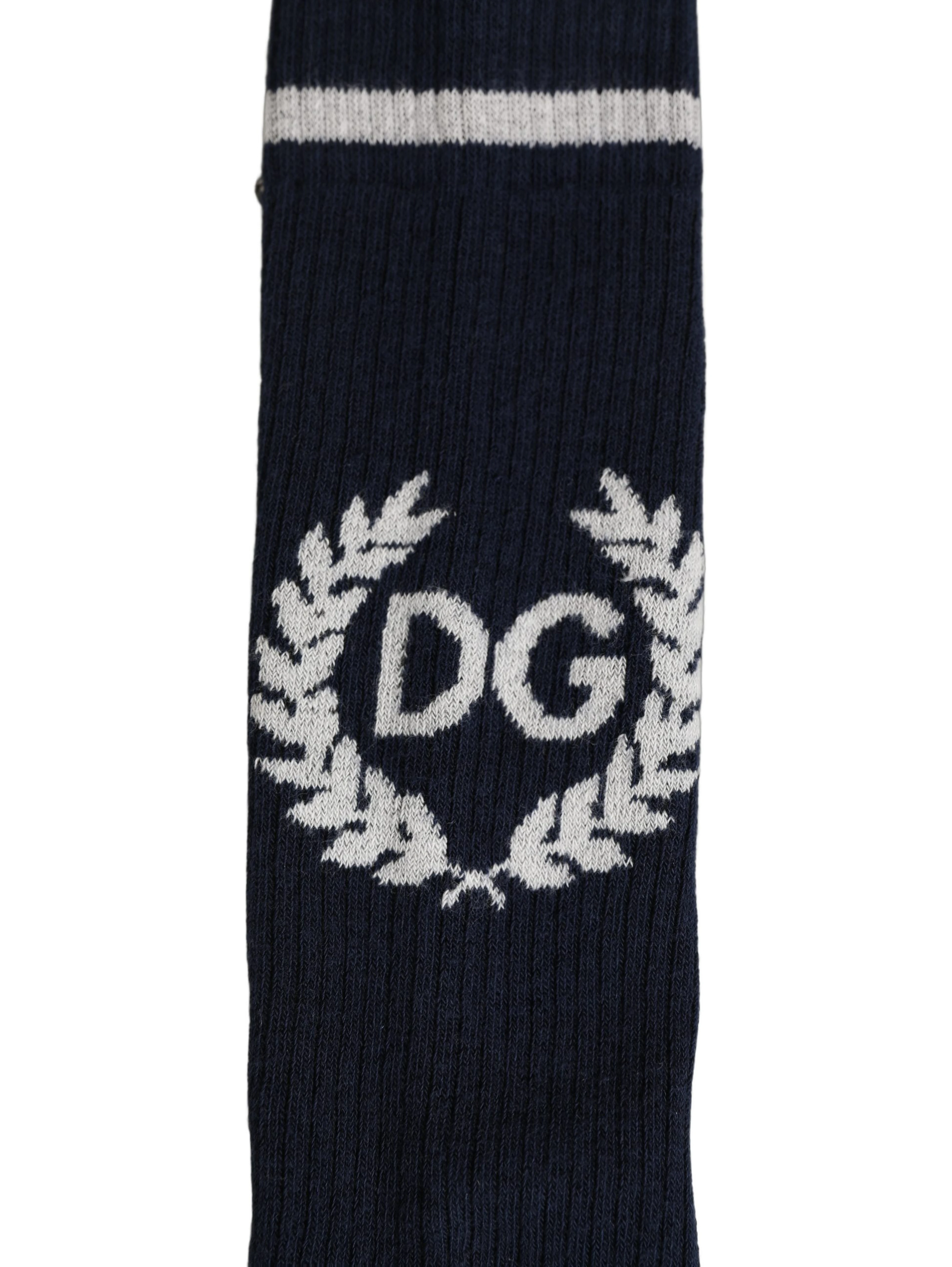 Men Navy Blue DG Logo Mid Calf Accessory Socks