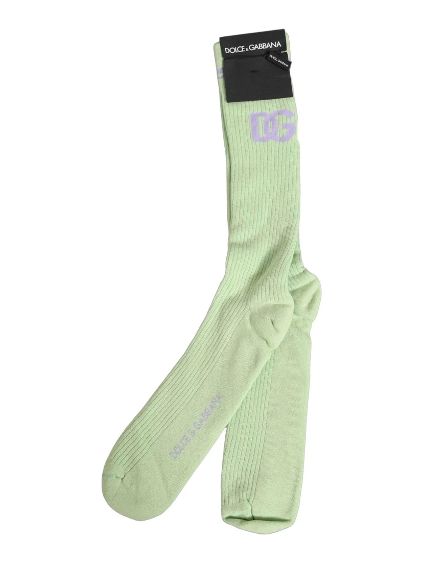 Men Light Green Logo Over Calf Accessory Socks