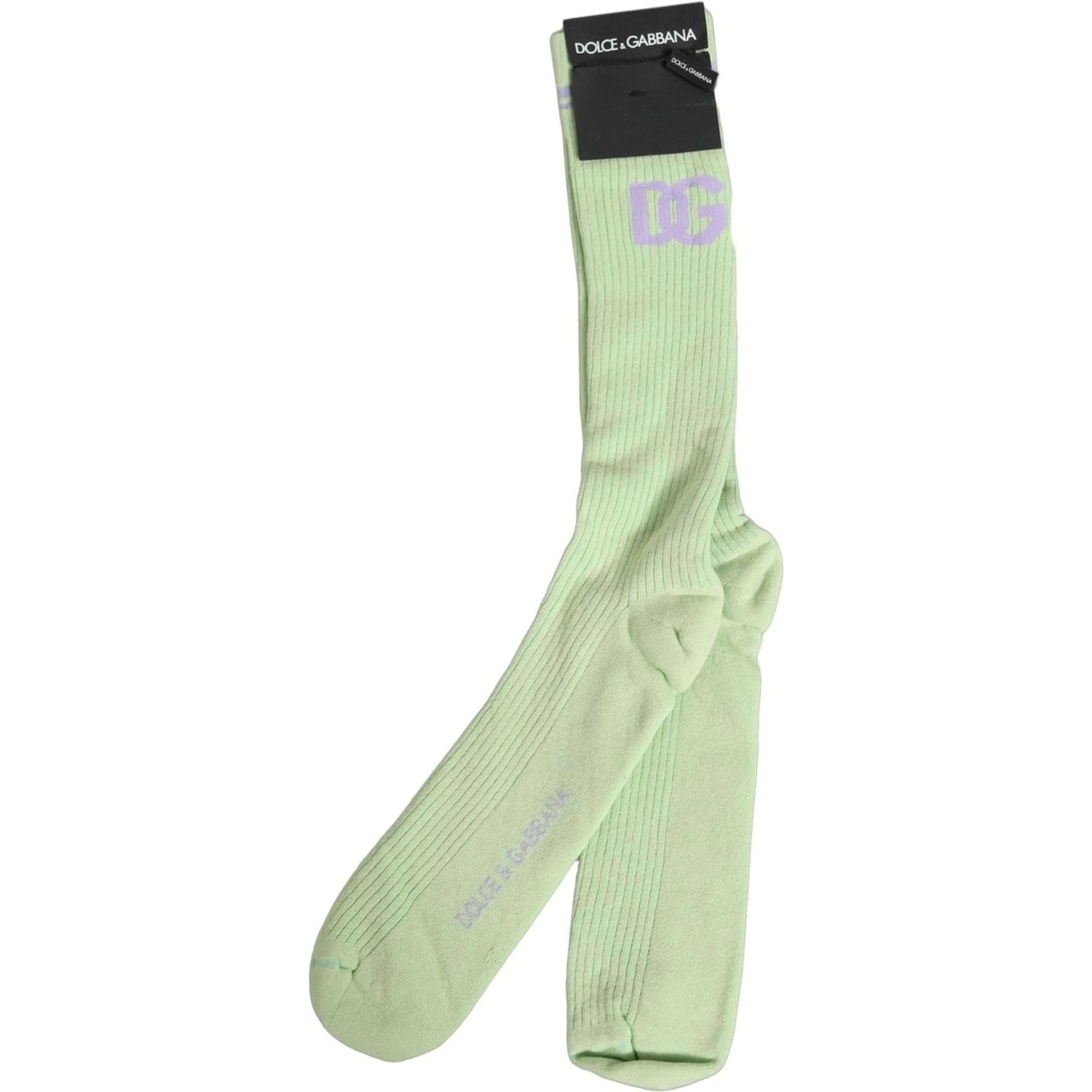 Men Light Green Logo Over Calf Accessory Socks