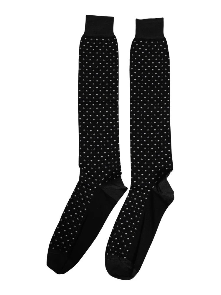 Black Polka Dot Over The Calf Accessory Socks