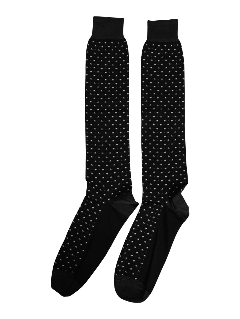 Black Polka Dot Over The Calf Accessory Socks