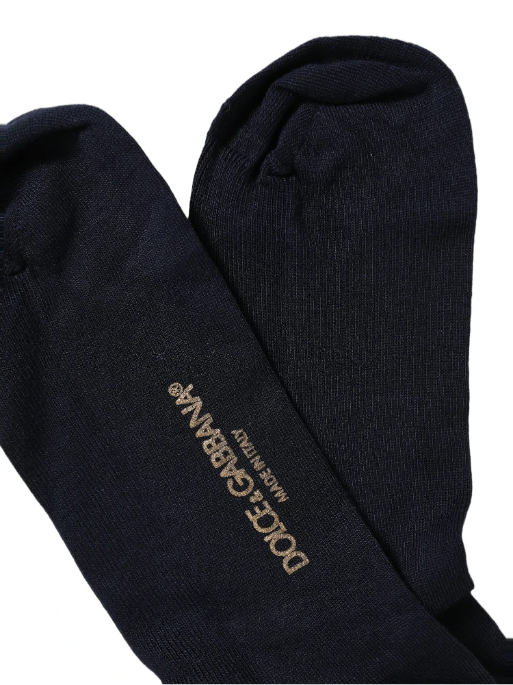 Men Dark Blue Viscose Over The Calf Accessory Socks