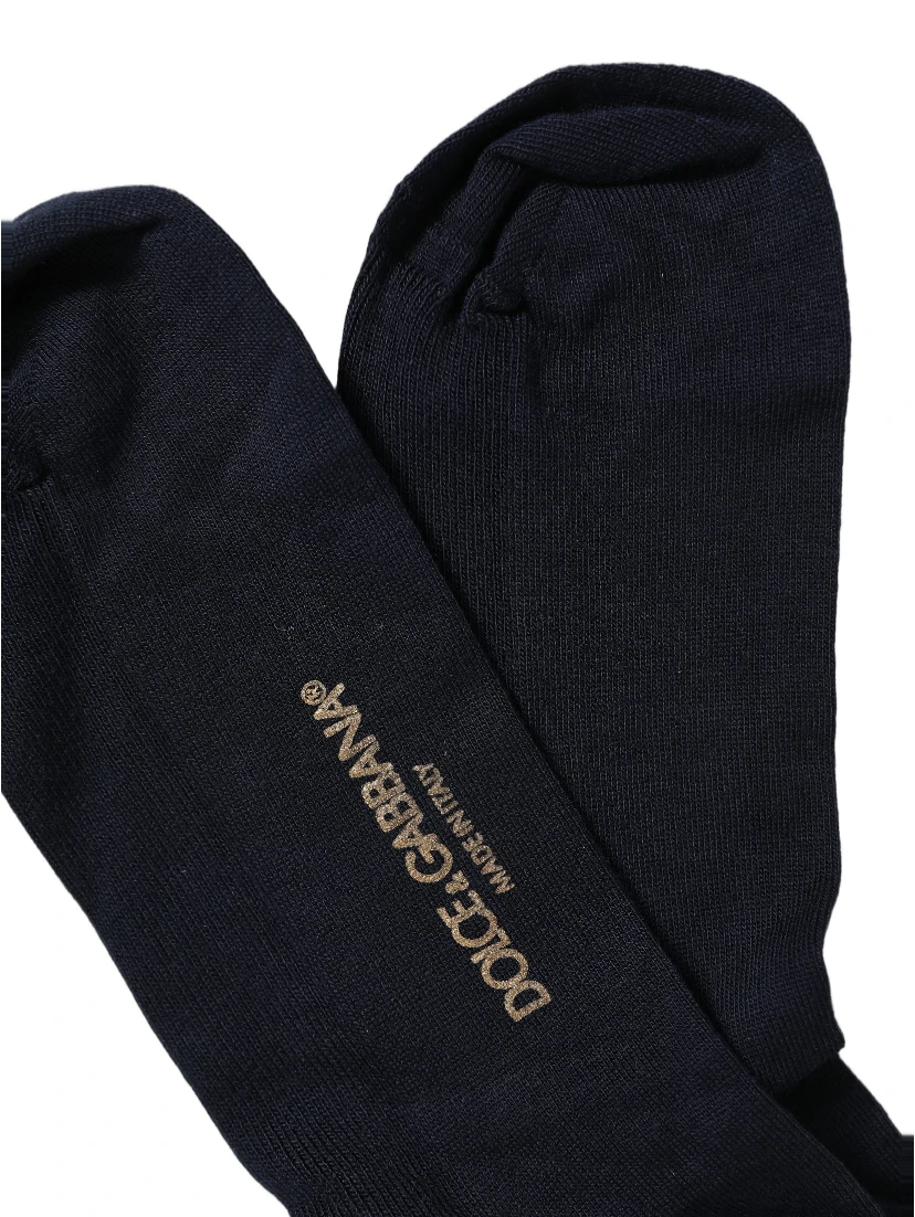 Men Dark Blue Viscose Over The Calf Accessory Socks