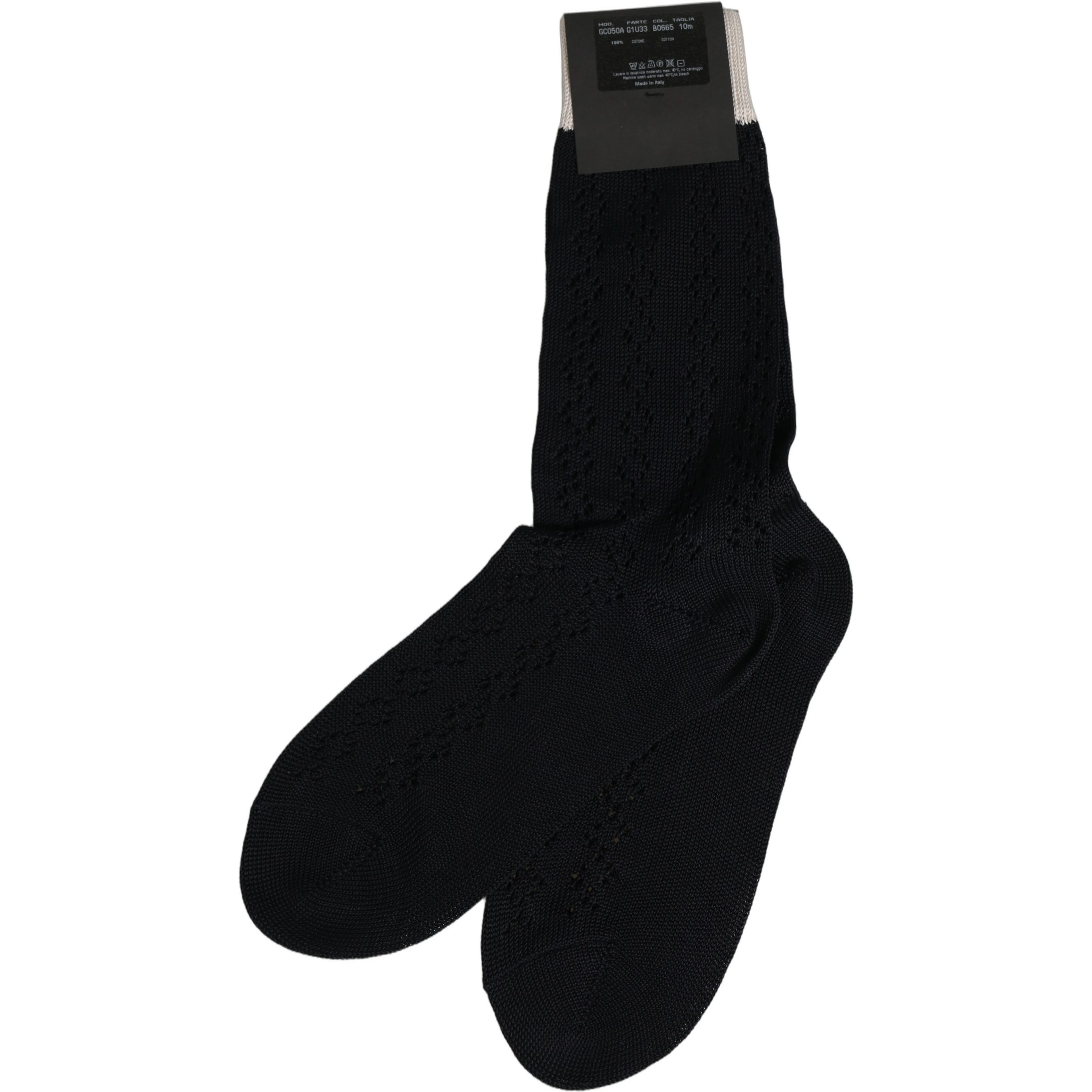Dark Blue Cotton Knit Mid Calf Accessory Socks