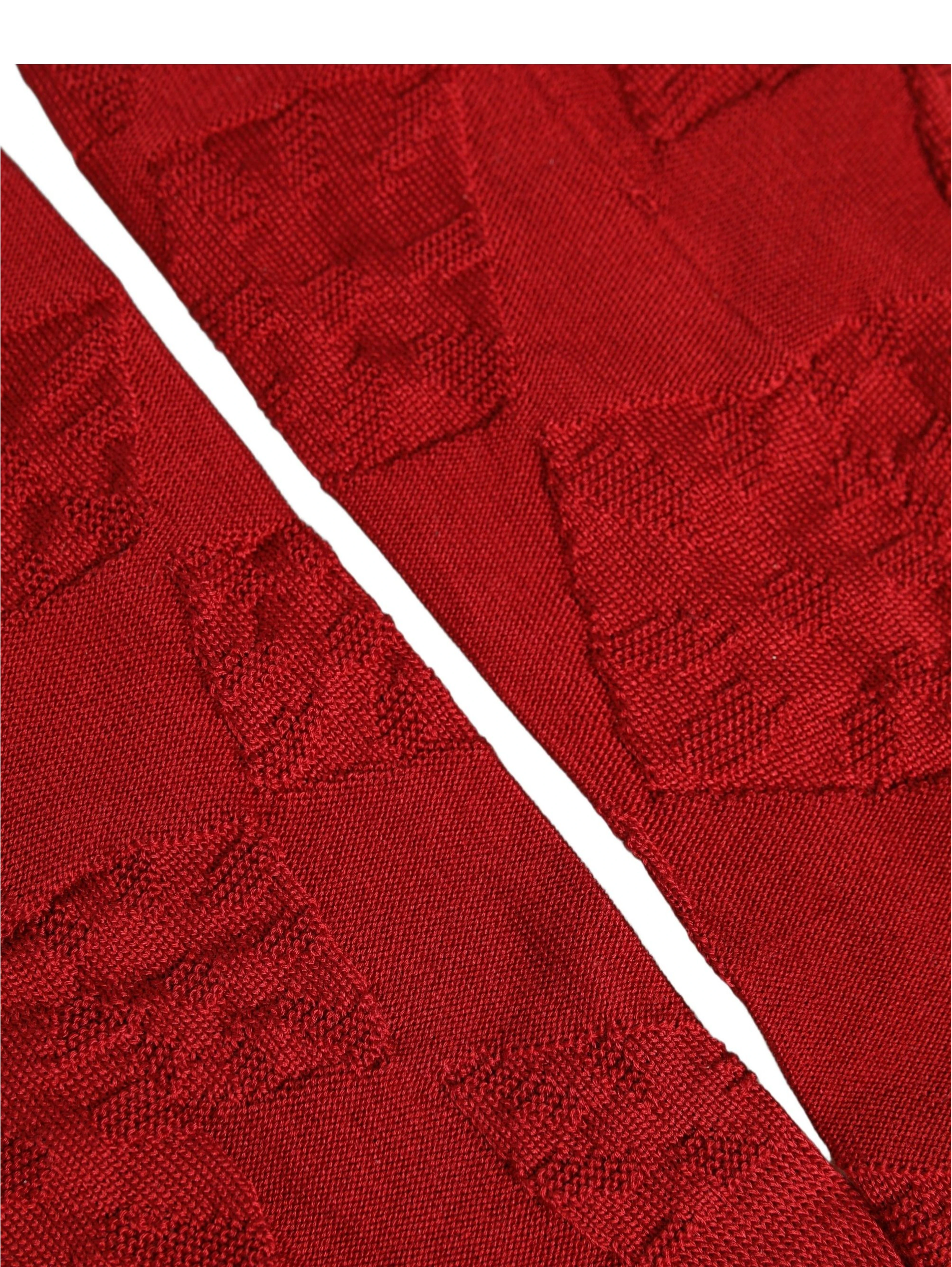 Men Red 100% Silk Mid Calf Accessory Socks
