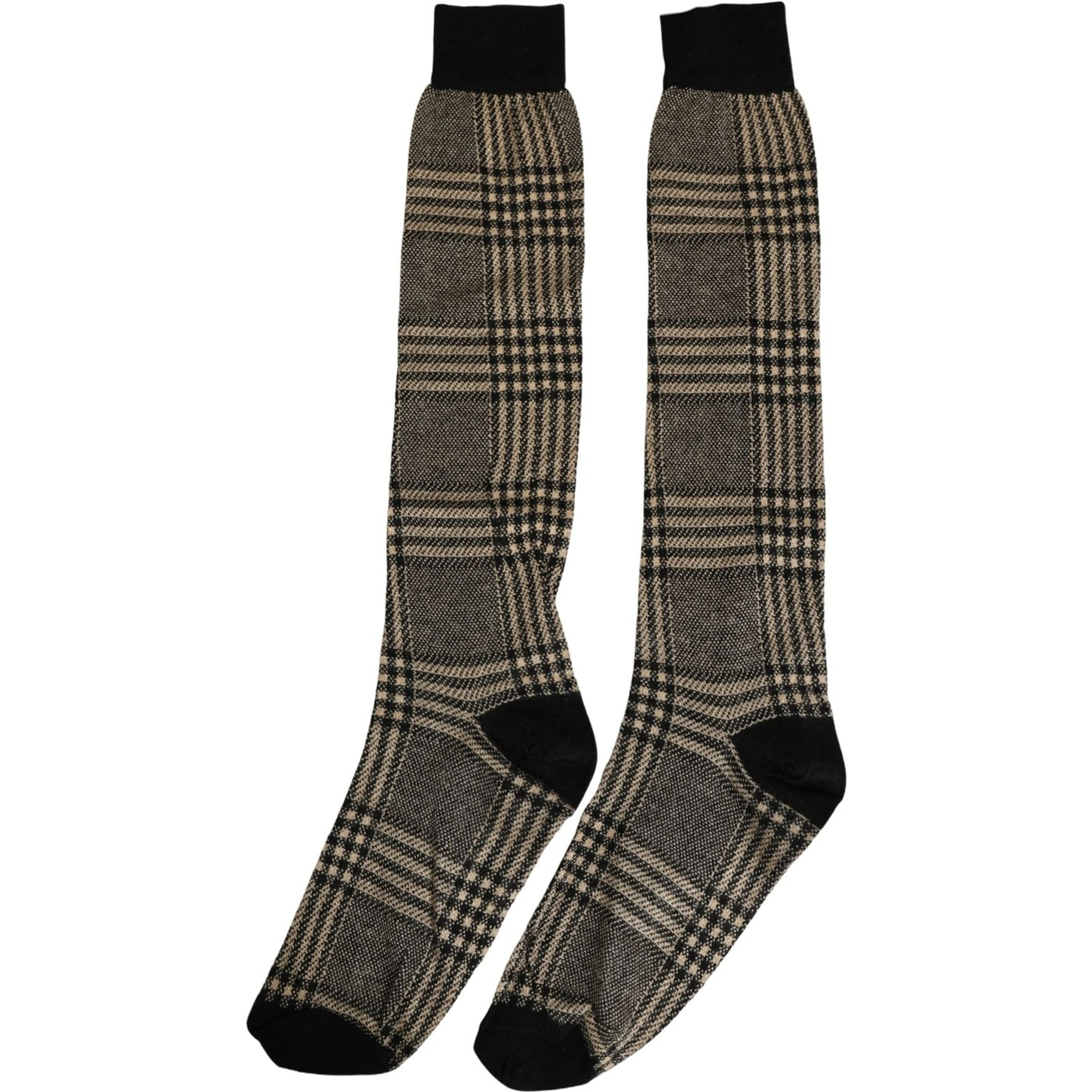 Multicolor Plaid Viscose Knee High Accessory Socks