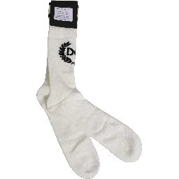 White Cotton DG Logo Mid Calf Accessory Socks