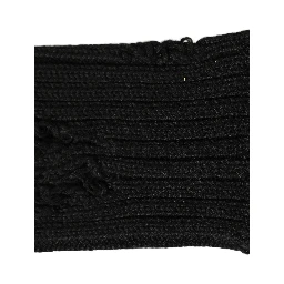 Black Cotton Distressed Mid Calf Accessory Socks