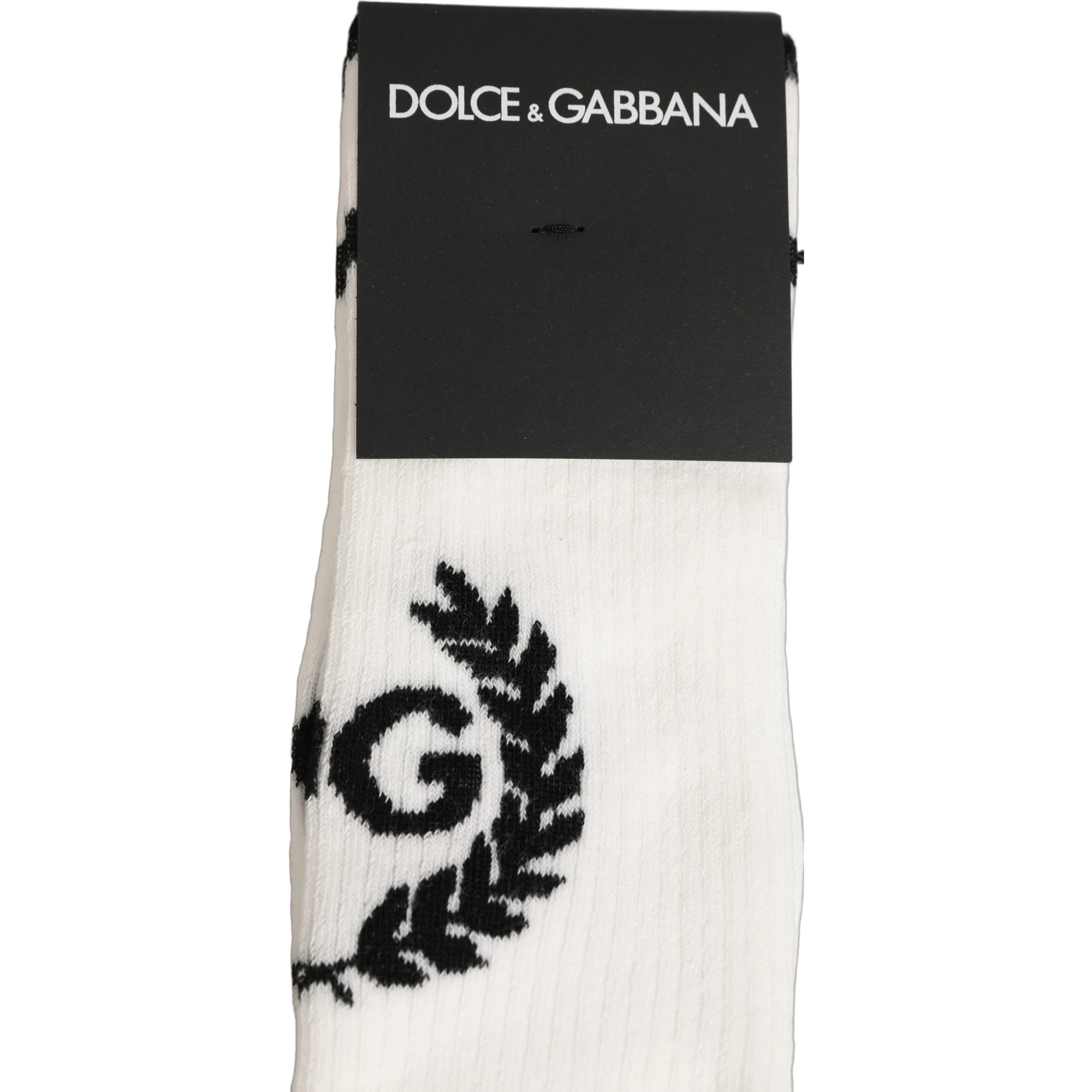 White Cotton DG Logo Mid Calf Accessory Socks