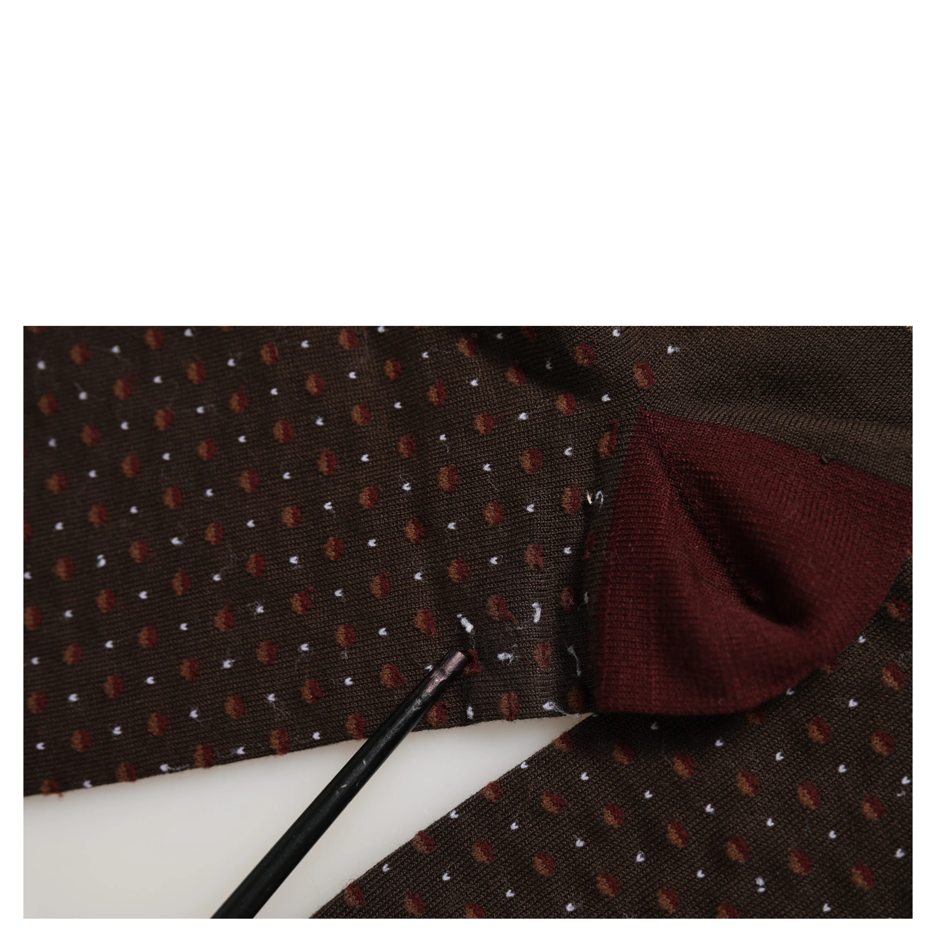 Maroon Dotted Wool Over The Calf Accessory Socks