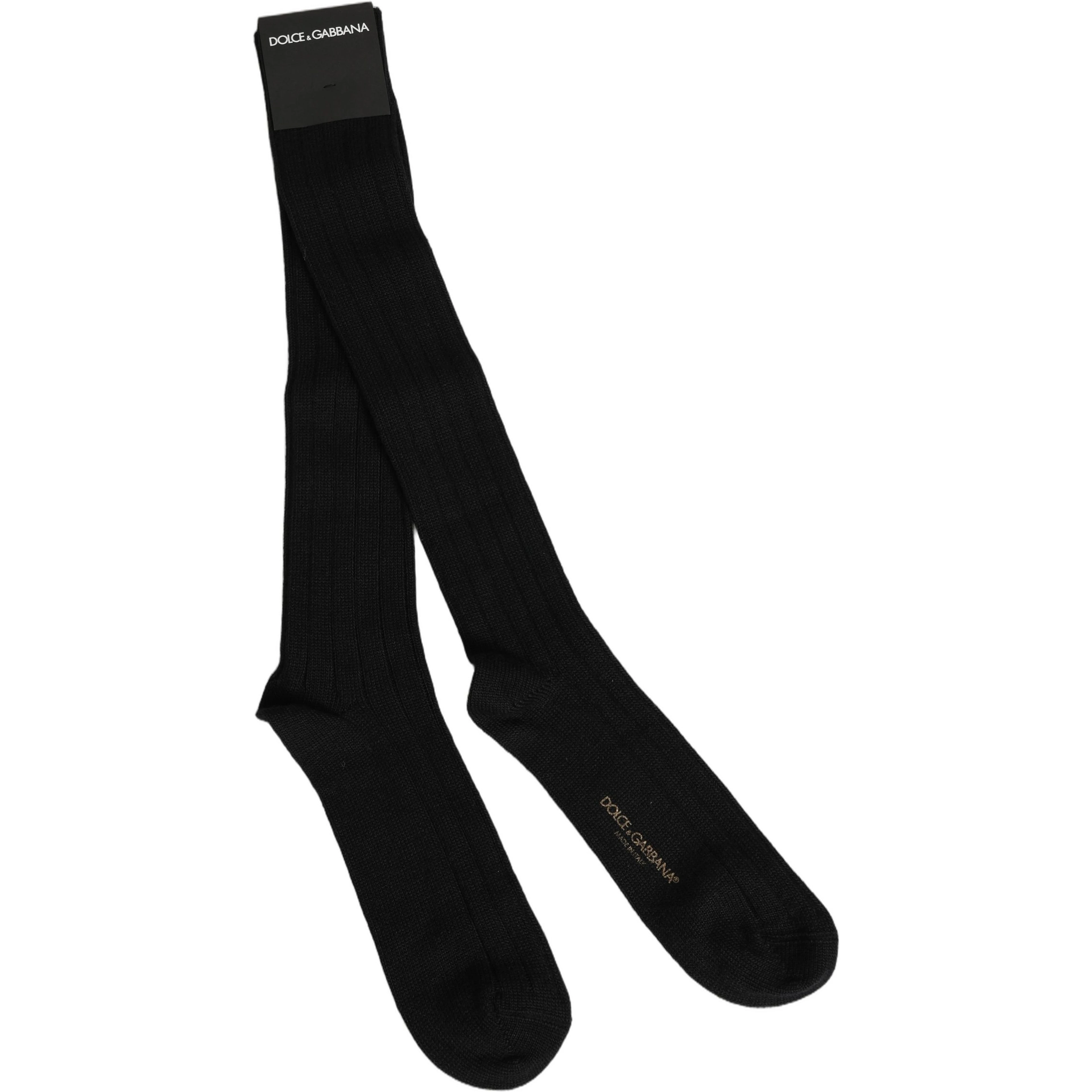 Black DG Logo Print Over The Calf Accessory Socks