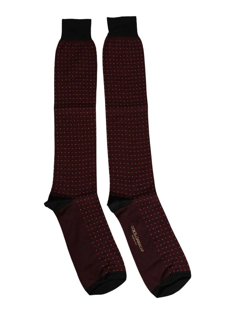 Burgundy Polka Dot Over The Calf Accessory Socks alternative