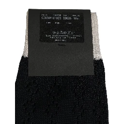 Dark Blue Cotton Knit Mid Calf Accessory Socks