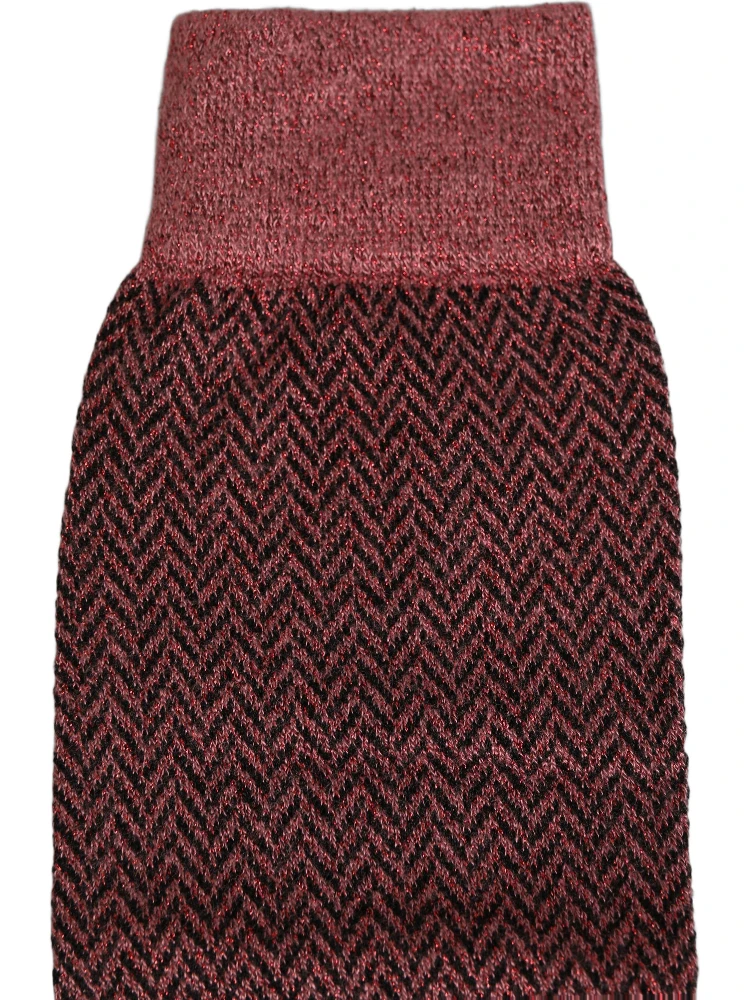 Burgundy Viscose Over The Calf Accessory Socks
