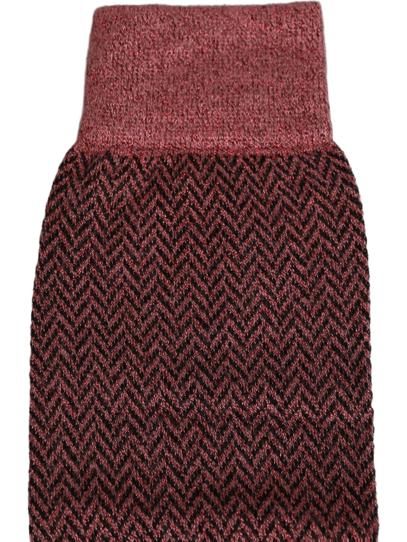 Burgundy Viscose Over The Calf Accessory Socks