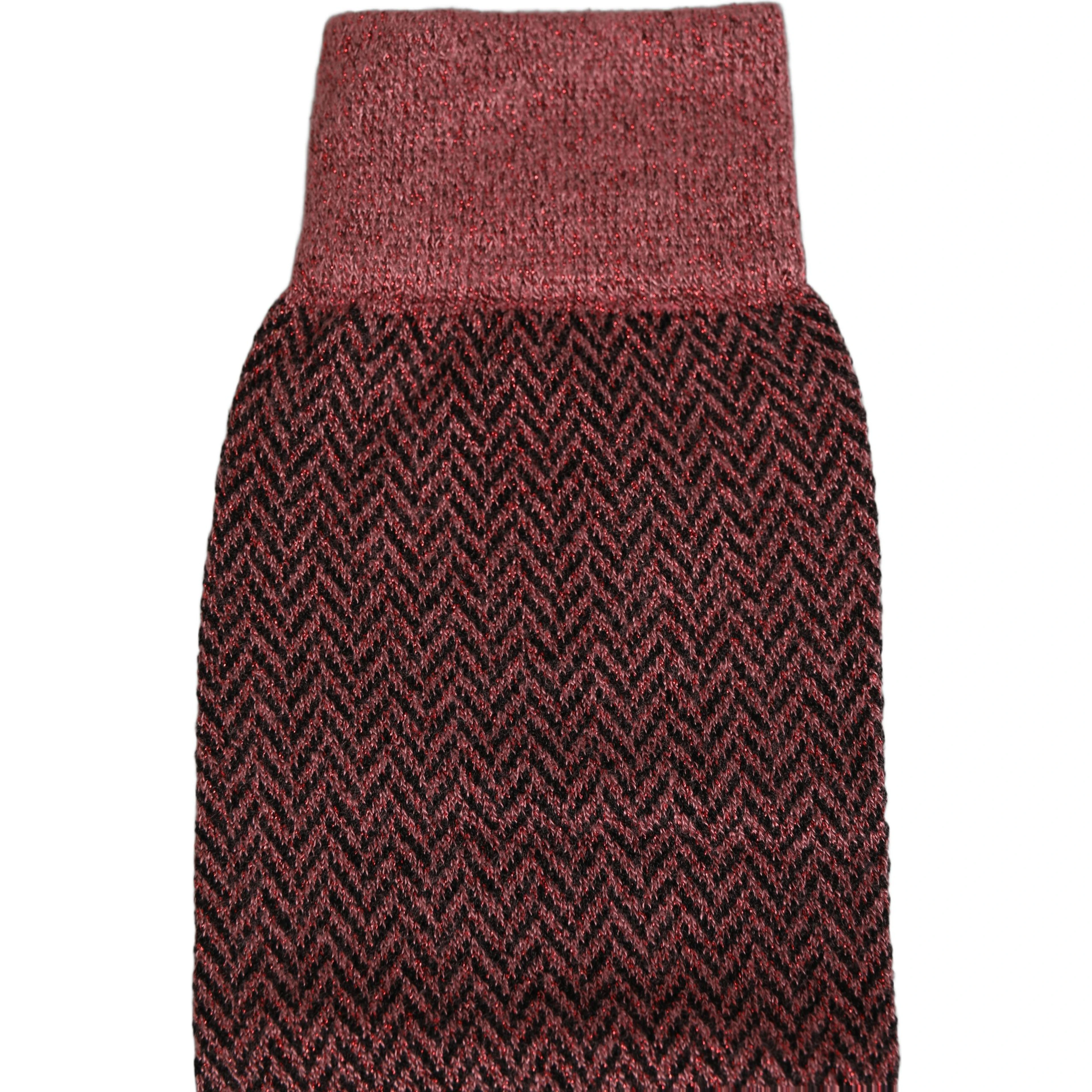 Burgundy Viscose Over The Calf Accessory Socks